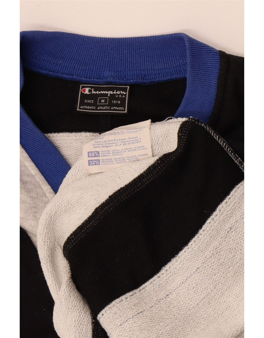 CHAMPION Suéter masculino gráfico solto com ajuste solto bloco colorido cinza médio