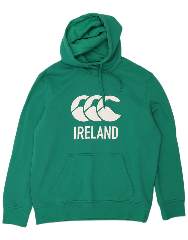 Canterbury Mens Ireland moletom com capuz gráfico XL verde algodão esportivo