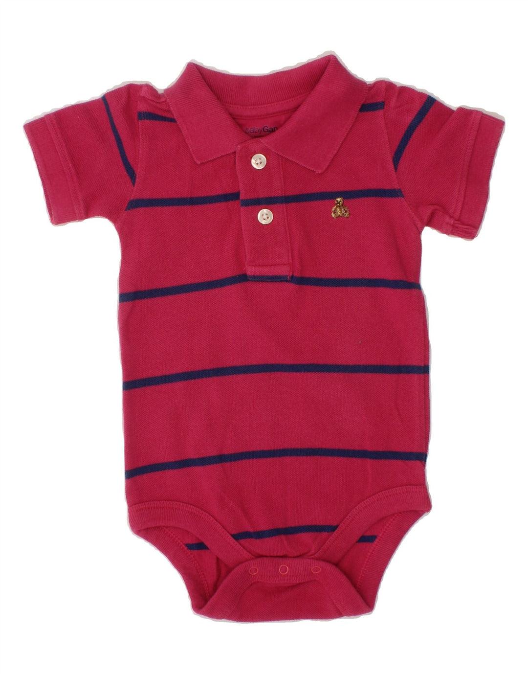 GAP Baby Girls Bodysuit 9-12 Months Red Striped Cotton Vintage Gap and Second-Hand Gap from Messina Hembry 