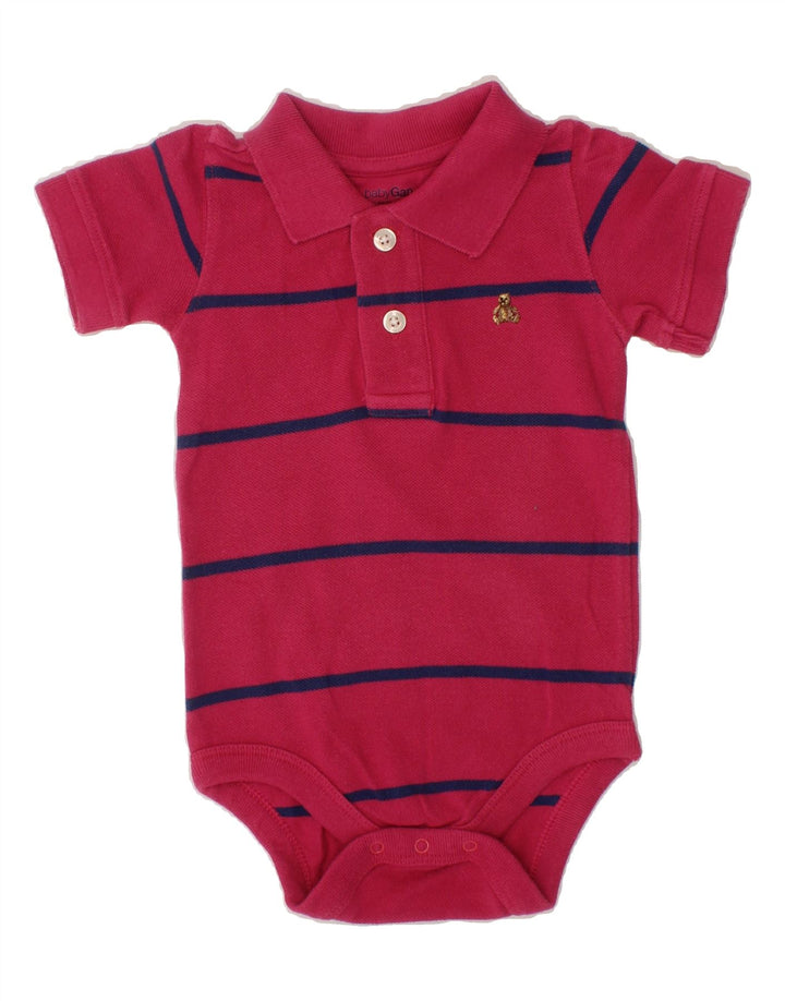 GAP Baby Girls Bodysuit 9-12 Months Red Striped Cotton Vintage Gap and Second-Hand Gap from Messina Hembry 