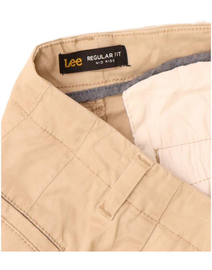 Shorts feminino Lee de cintura média, ajuste regular, casual, US 6, médio, W28, algodão bege