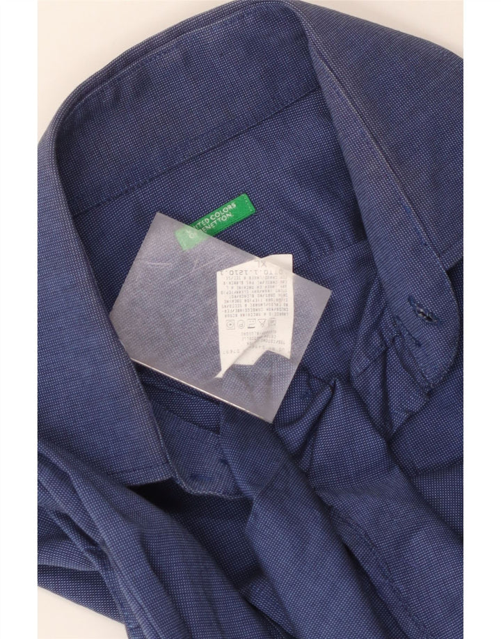 Camisa masculina Benetton XL azul marinho algodão