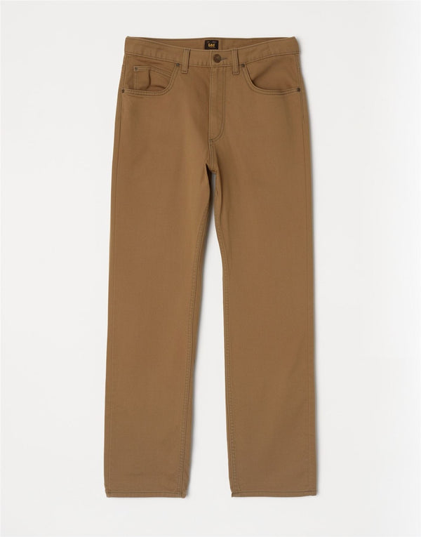 Calça casual reta masculina Lee Brooklyn W32 L32 algodão marrom