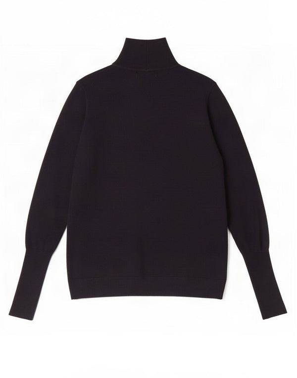 Suéter feminino Zara com gola tartaruga Reino Unido 14 médio azul marinho modal