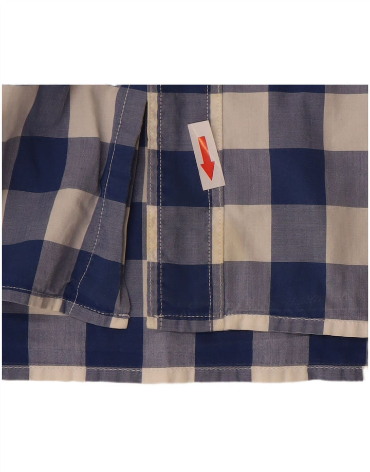 Camisa masculina de manga curta padrão Levi's de algodão guingão azul médio