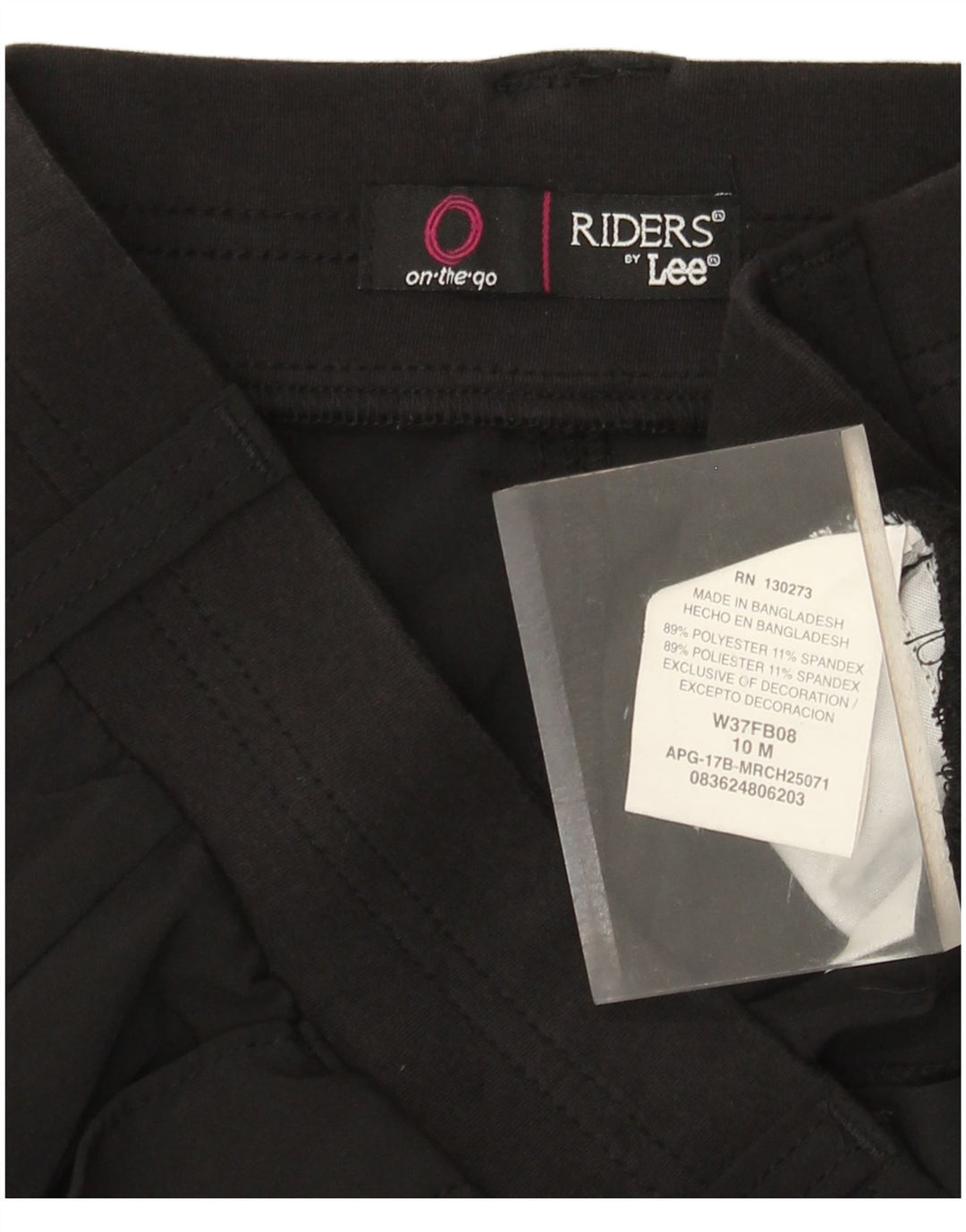 Shorts cargo feminino LEE Riders cintura alta US 10 grande W30 poliéster preto