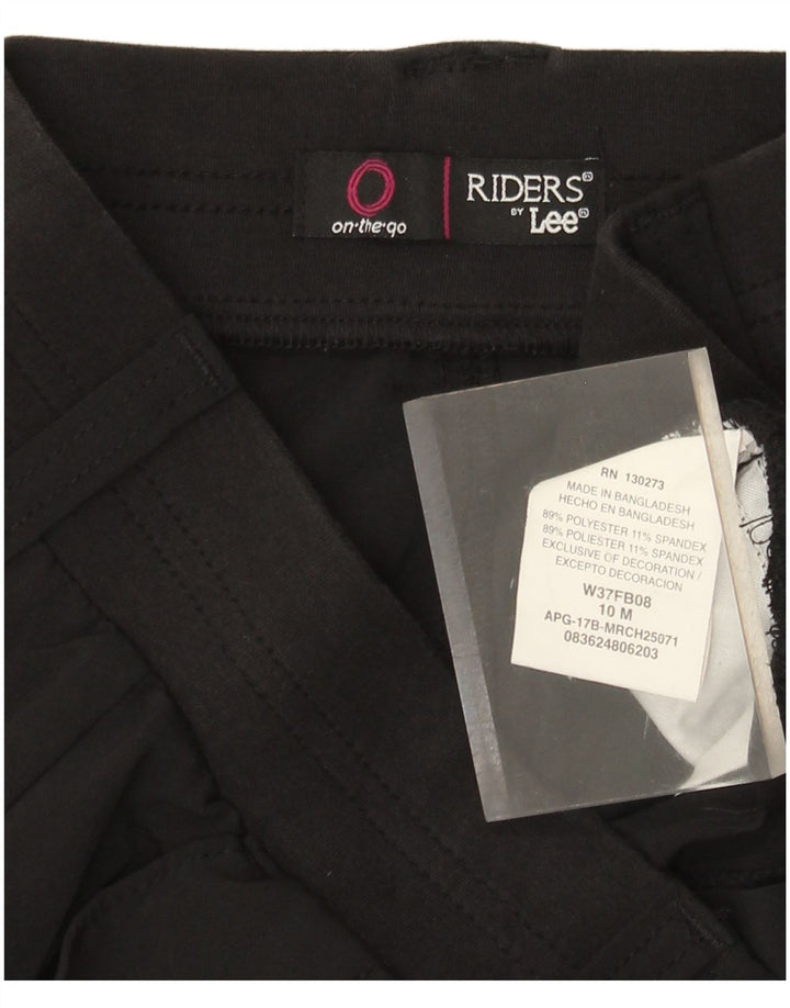 Shorts cargo feminino LEE Riders cintura alta US 10 grande W30 poliéster preto