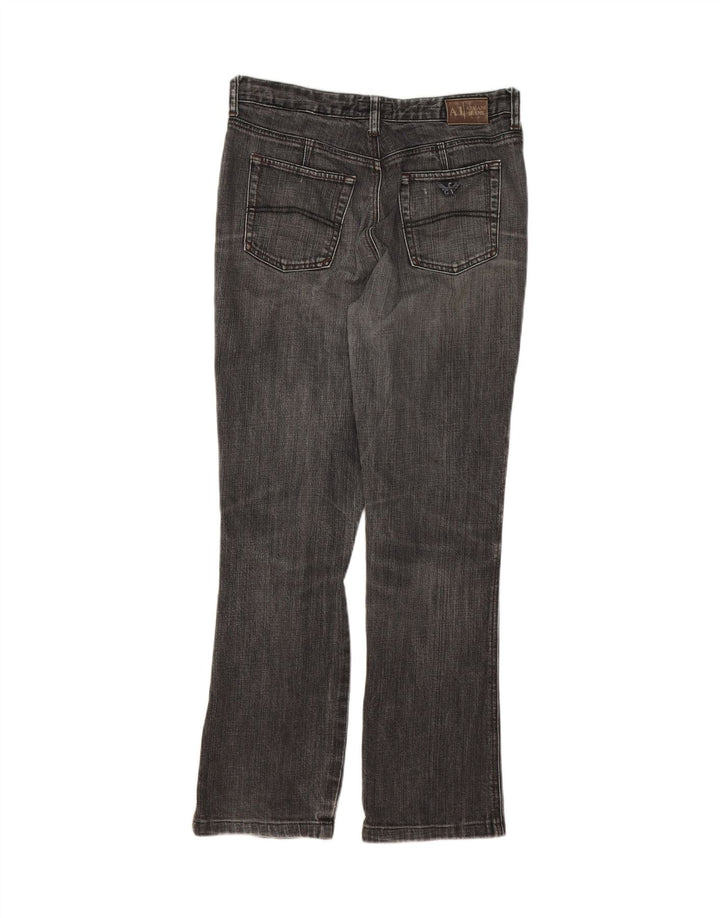ARMANI Masculino Bootcut Jeans W30 L28 Cinza Clássico
