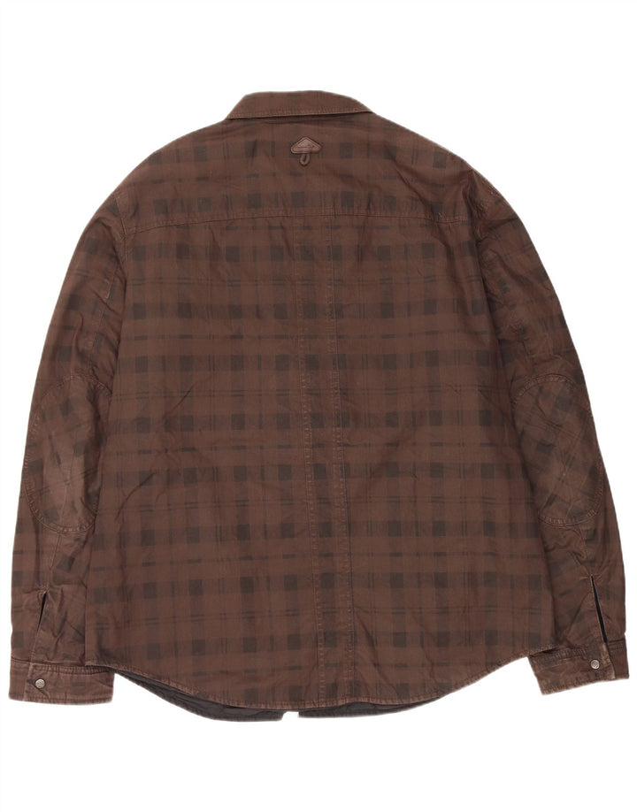 Camisa masculina reversível Massimo Dutti 2XL marrom xadrez nylon