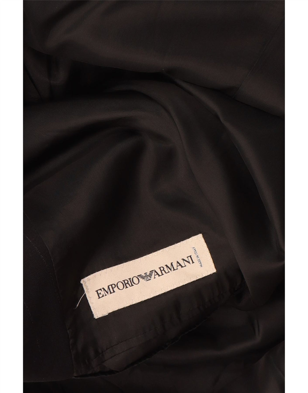 Jaqueta blazer masculina de 3 botões Emporio Armani IT 48 risca de giz preta média