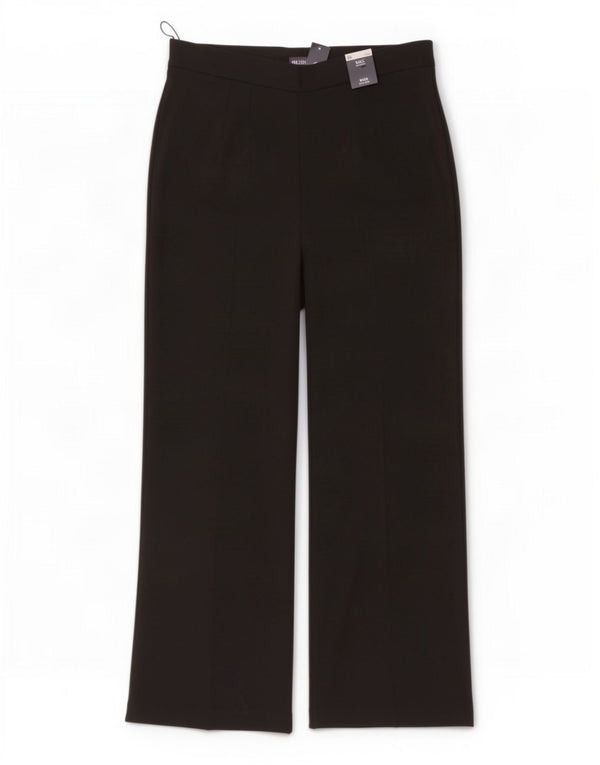 Calça casual feminina de cintura alta Marks & Spencer UK 20 2XL W38 L32 preta