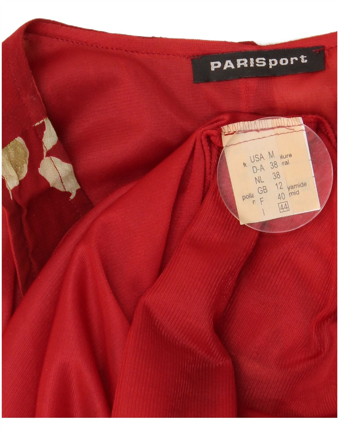 Vestido maxi feminino sem mangas Paris UK 12 viscose floral vermelho médio