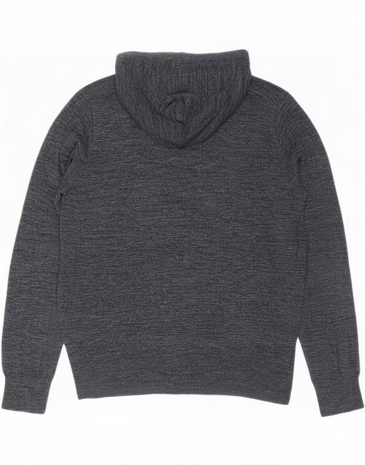 J. Crew Suéter masculino com capuz grande cinza manchado