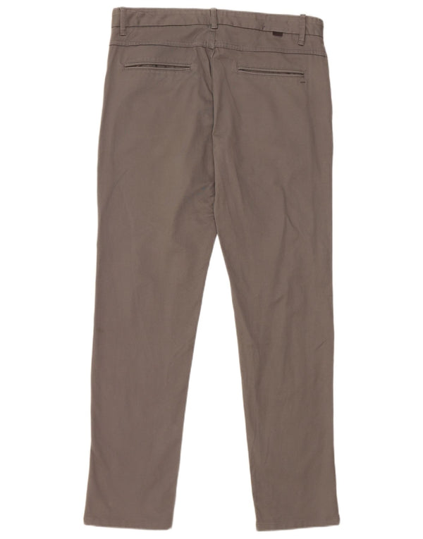 Zara Mens Slim Chino Calças EU 42 Grande W32 L30 Cinza