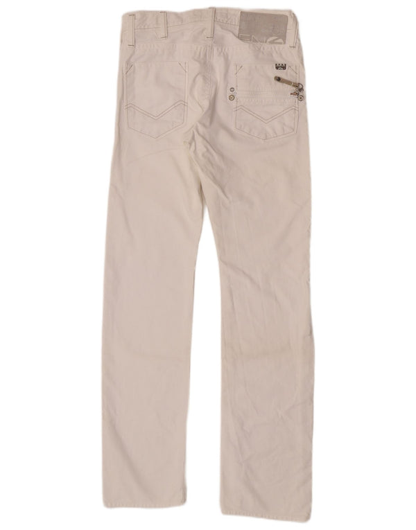 Energie Mens Emerson Straight Jeans W30 L34 Algodão Branco