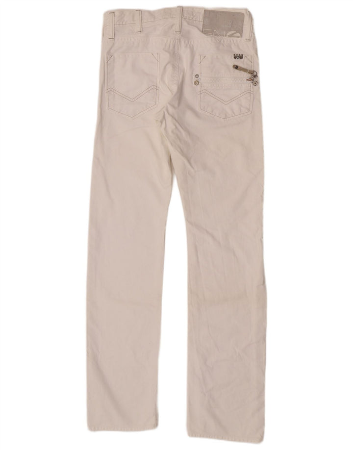 Energie Mens Emerson Straight Jeans W30 L34 Algodão Branco
