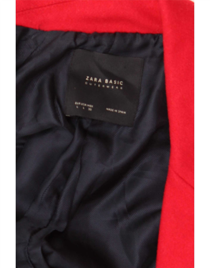 Sobretudo feminino Zara UK 16 grande vermelho