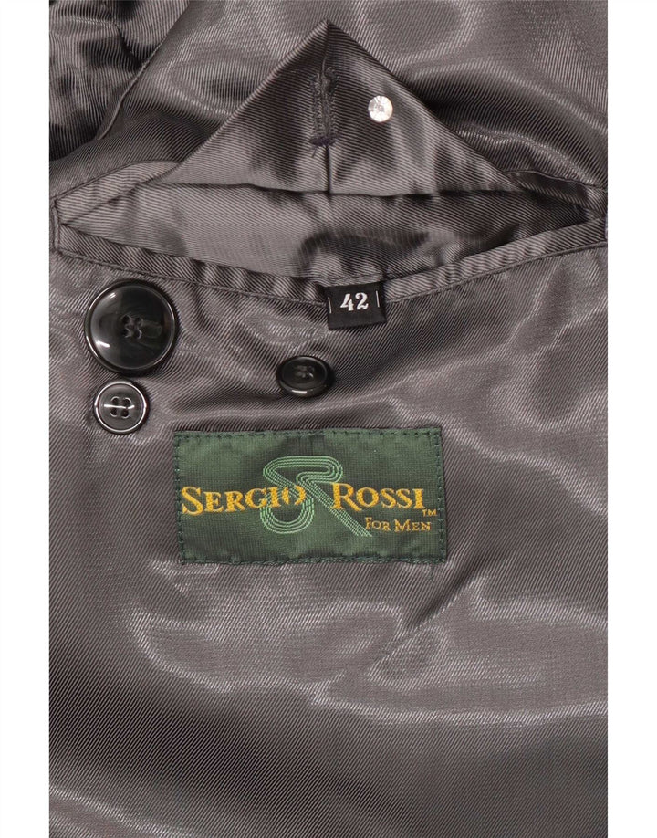 Sergio rossi Mens Overcoat UK 42 XL Lã Cinza