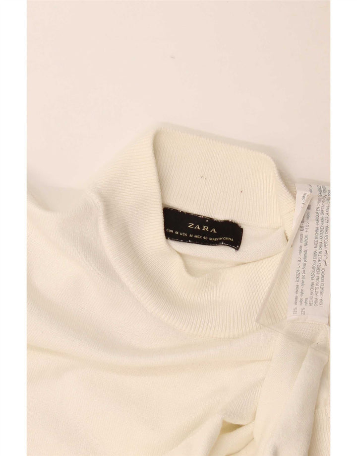 Zara Suéter masculino com gola tartaruga, viscose bege médio