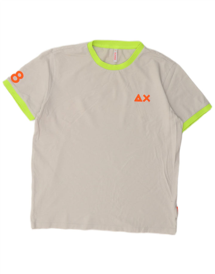 Sun68 camiseta gráfica masculina top 2XL algodão cinza