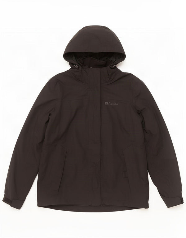 Jaqueta de chuva com capuz feminino Mountain Warehouse UK 12 poliéster preto médio