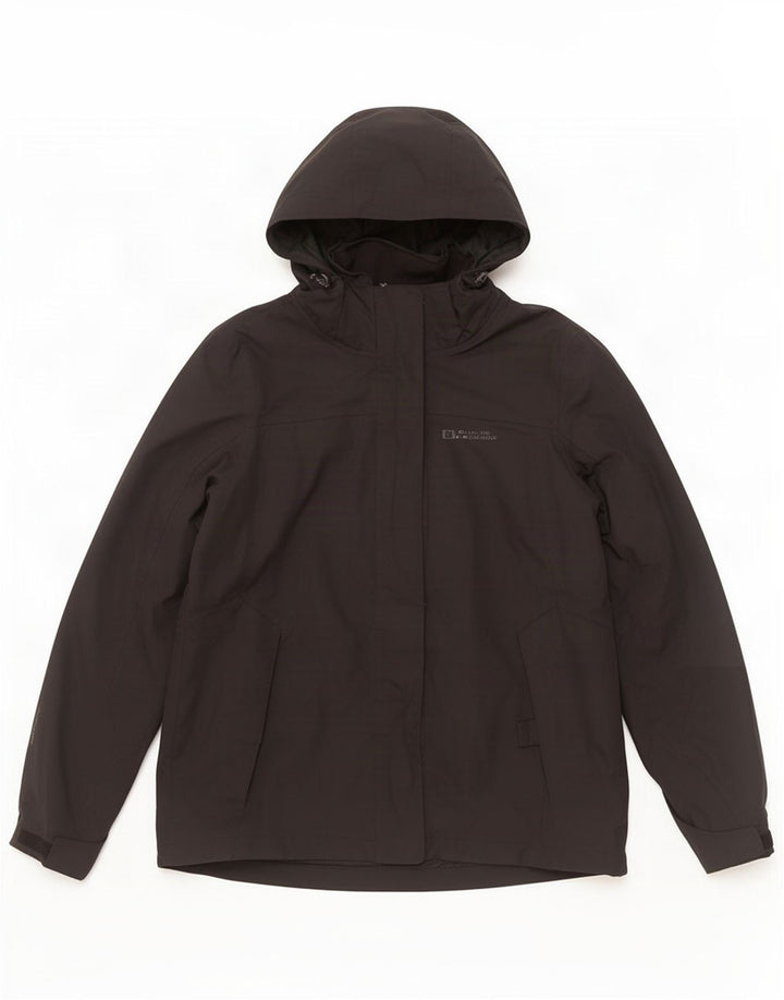 Jaqueta de chuva com capuz feminino Mountain Warehouse UK 12 poliéster preto médio