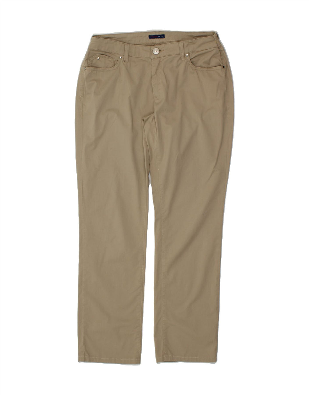 TRUSSARDI Womens Straight Casual Trousers W30 L30  Beige Cotton Vintage Trussardi and Second-Hand Trussardi from Messina Hembry 