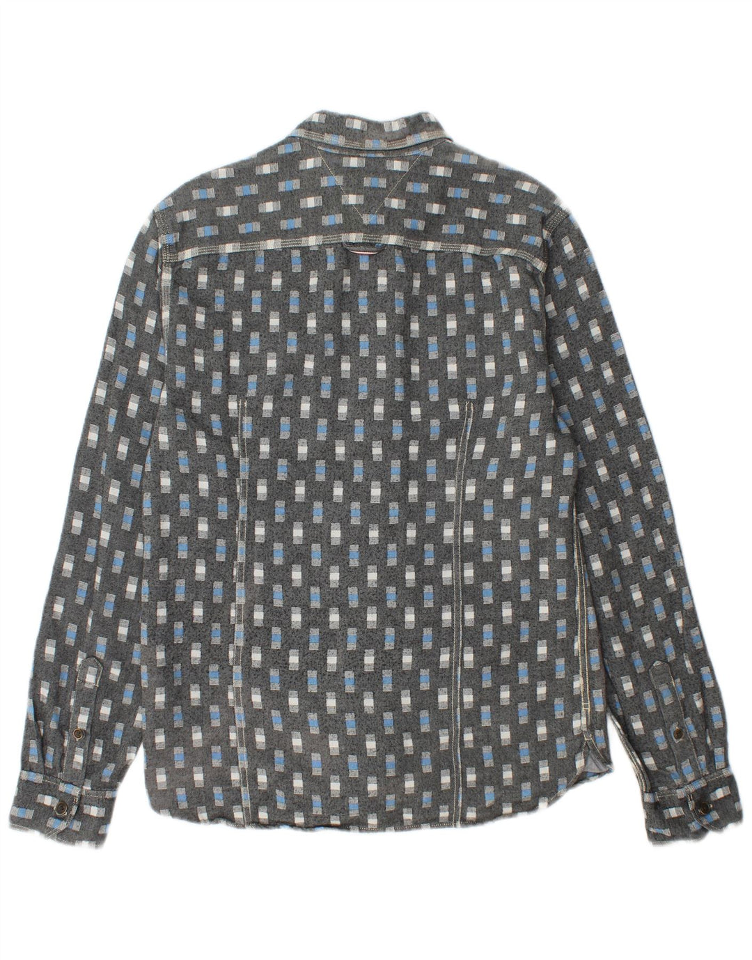 Camisa masculina TOMMY HILFIGER grande algodão geométrico cinza