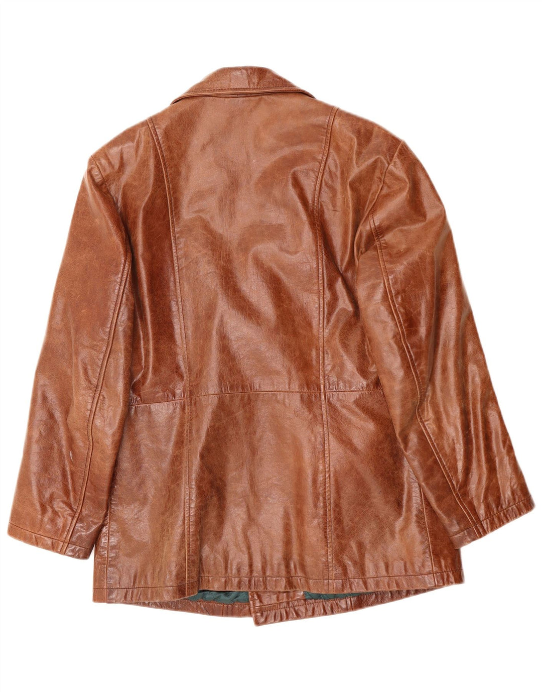 Casaco de couro masculino VINTAGE Reino Unido 38 couro marrom médio