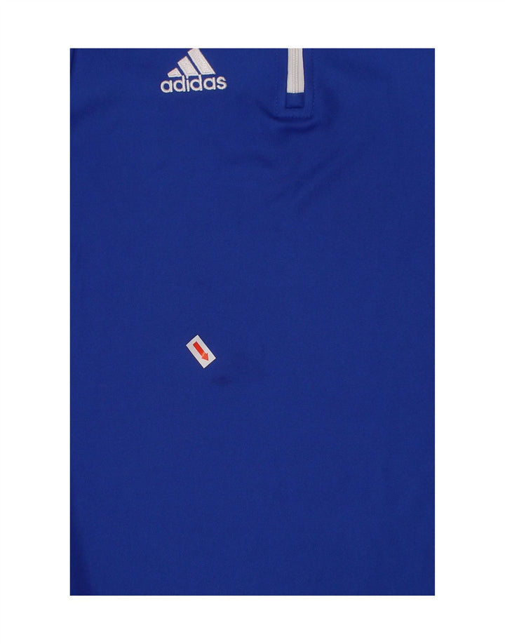 ADIDAS Boys Aeroready Zip Neck Pullover Treino Top 9-10 Anos Azul