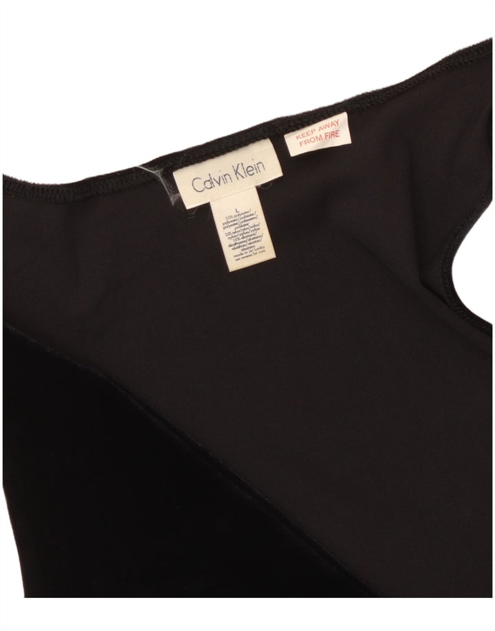 Blusa feminina sem mangas CALVIN KLEIN Reino Unido 14 grande poliéster preto