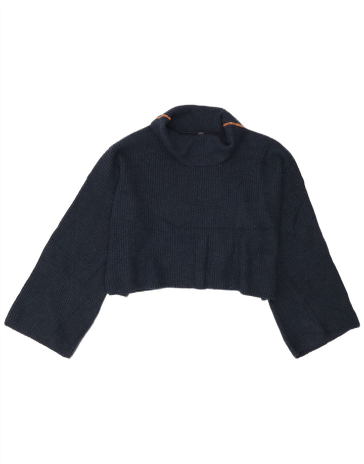 Topshop suéter feminino oversized com gola redonda Reino Unido 12 médio azul marinho