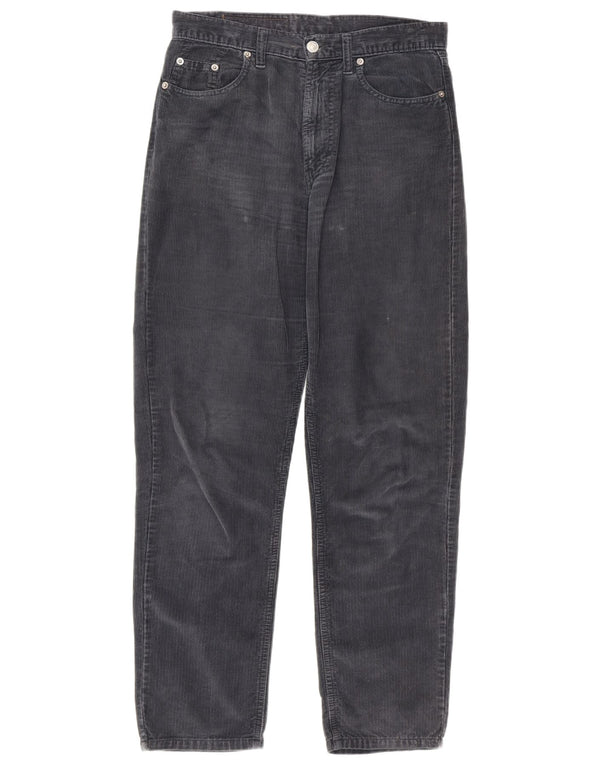 Calça masculina de veludo cotelê azul família Benetton W30 L28 algodão cinza