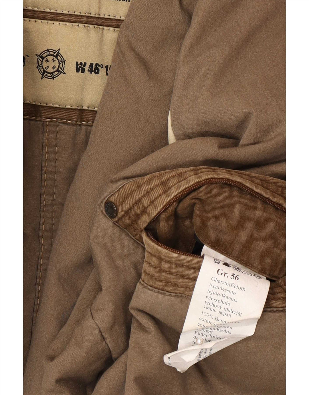 Jaqueta militar masculina Camel Active IT 56 3XL algodão marrom