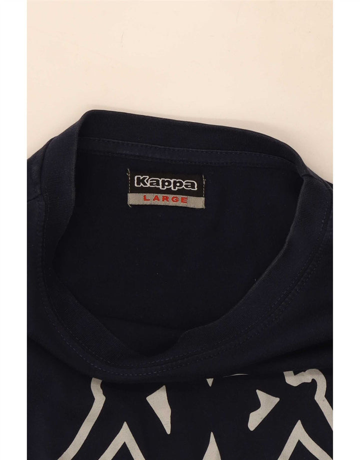 Camiseta gráfica masculina Kappa Top grande azul marinho