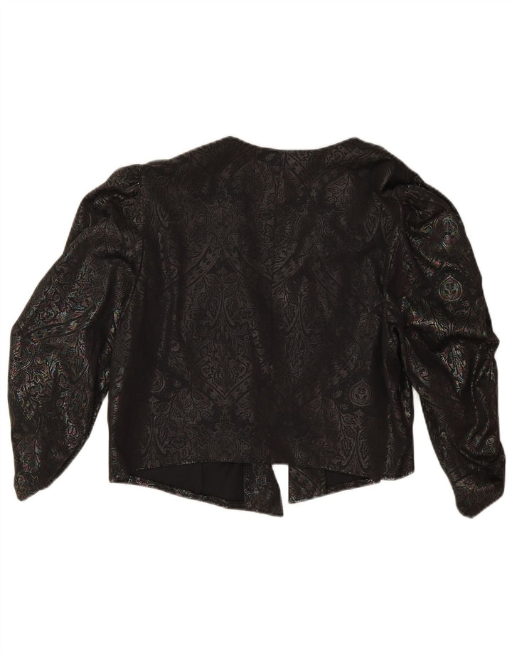 Bolero feminino C&A manga 3/4 IT 42 médio preto paisley