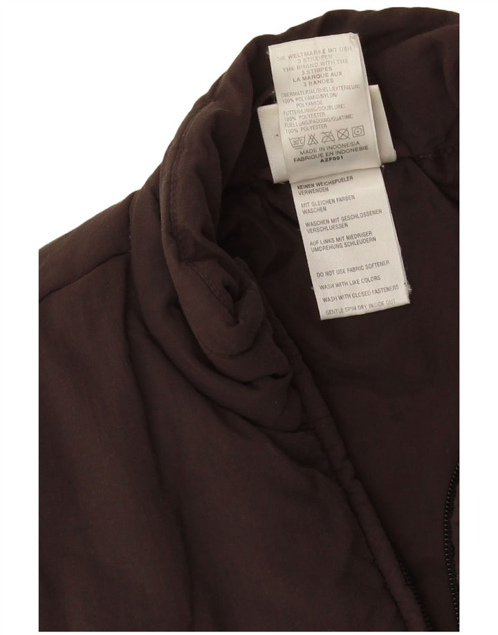 Colete acolchoado feminino Adidas UK 10 pequeno marrom poliamida