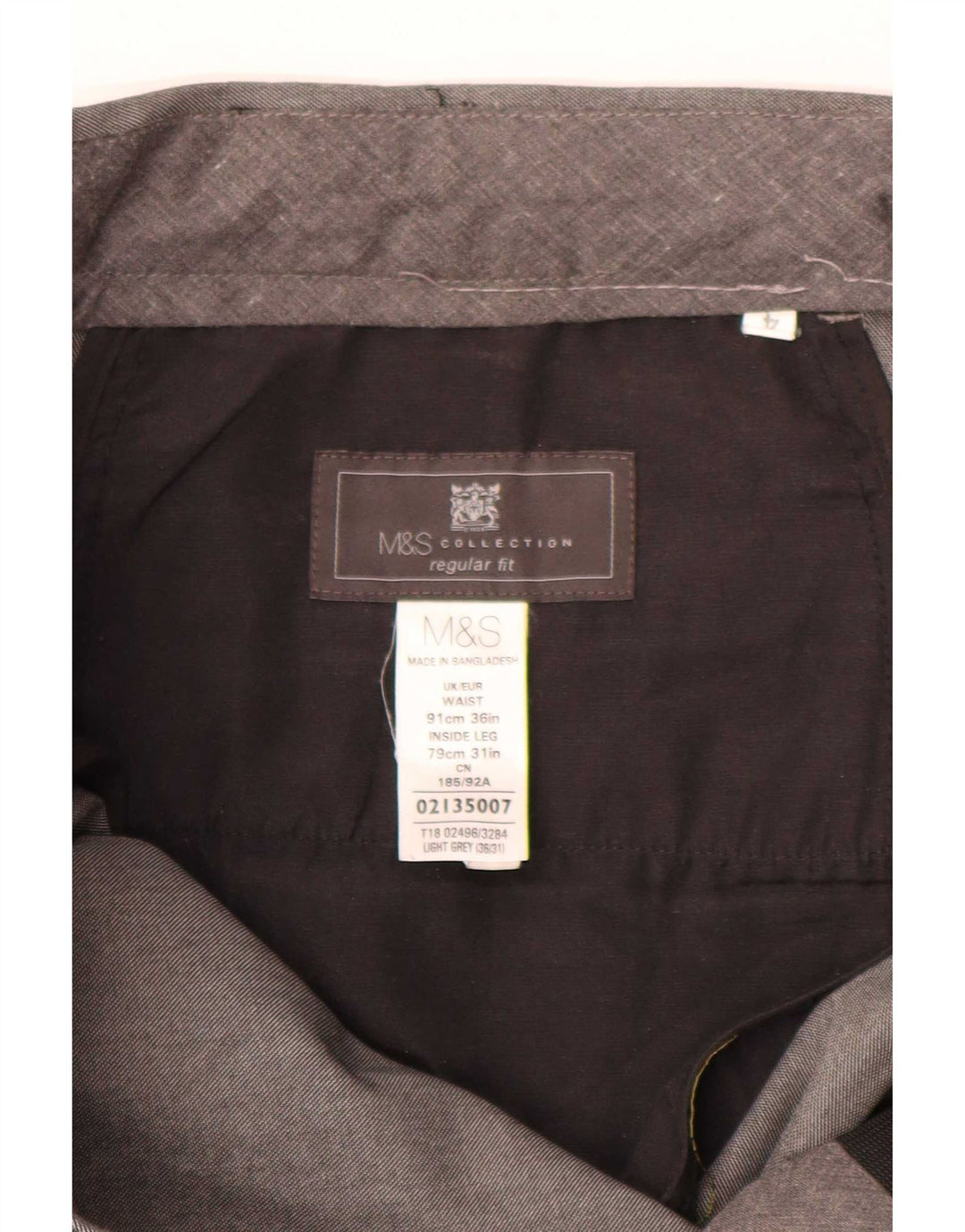 Calça masculina Marks & Spencer Pegged Suit W36 L31 cinza poliéster