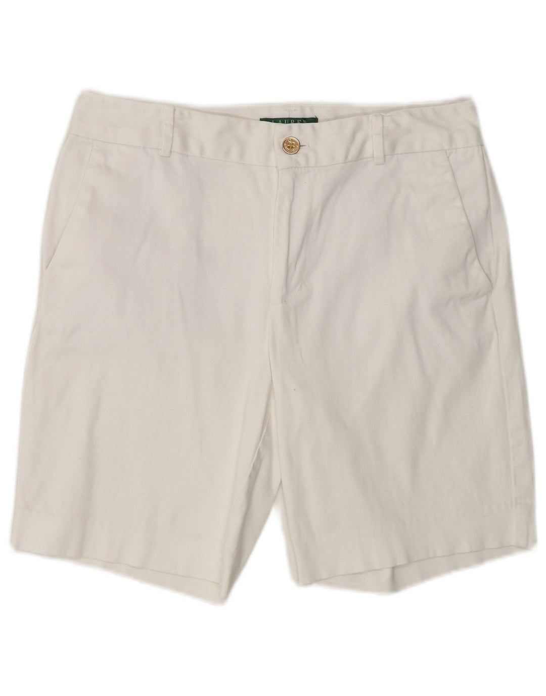 Ralph Lauren Shorts Chino Feminino US 8 Médio W32 Algodão Branco