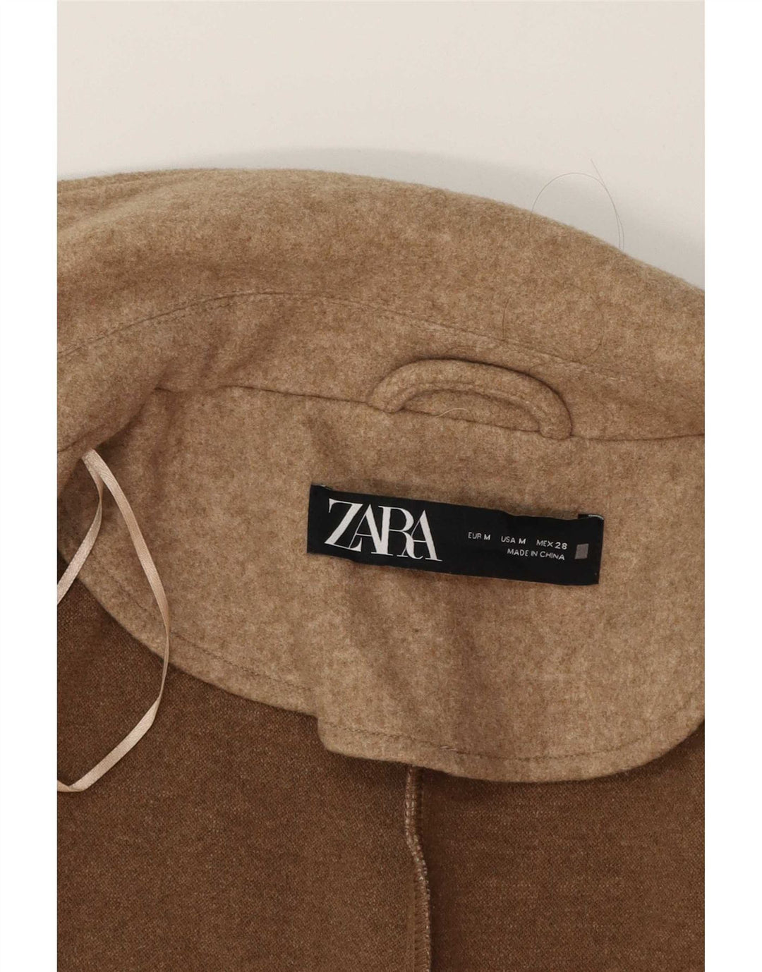 Colete utilitário Zara feminino com peito duplo UK 12 poliéster bege médio