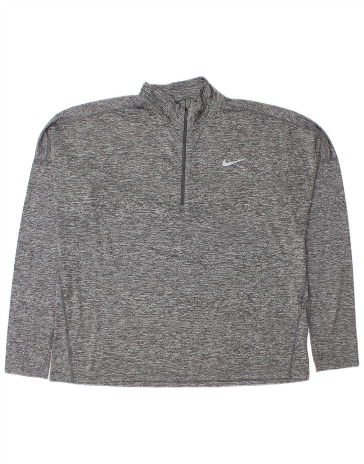 Pulôver masculino Nike com zíper e gola em poliéster XL cinza manchado