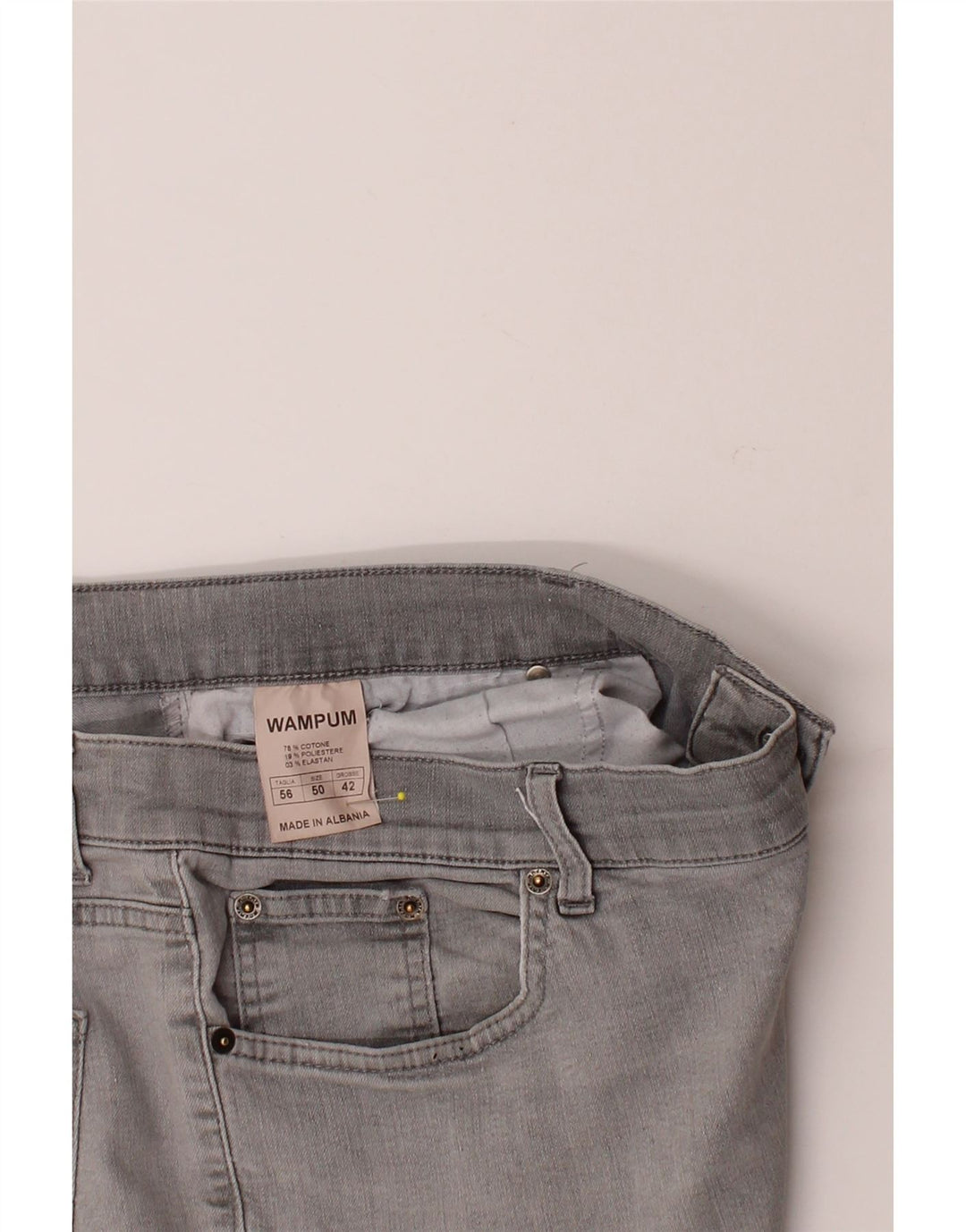 WAMPUM Mens Denim Shorts IT 56 3XL W38  Grey Cotton Vintage Wampum and Second-Hand Wampum from Messina Hembry 