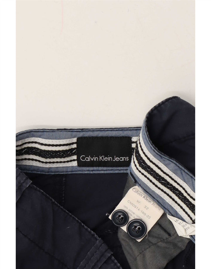 Calvin Klein Mens Chino Shorts W32 Médio Algodão Azul Marinho