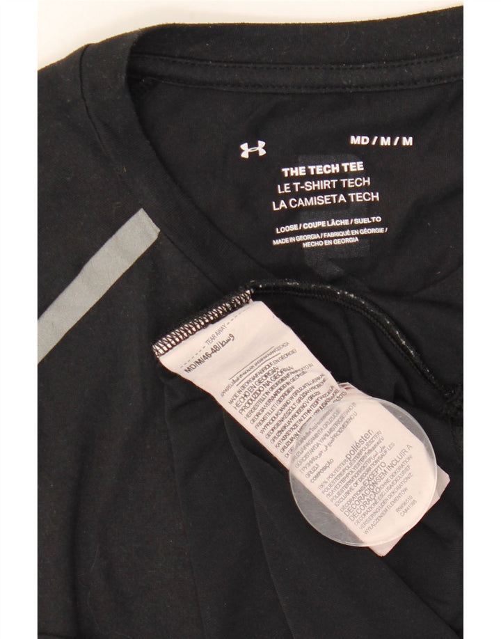 Camiseta gráfica masculina Under Armour Top médio preto poliéster