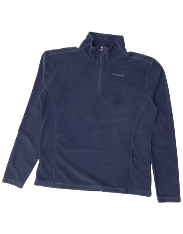 Suéter feminino de lã com zíper e gola DIADORA UK 20 2XL azul marinho poliéster