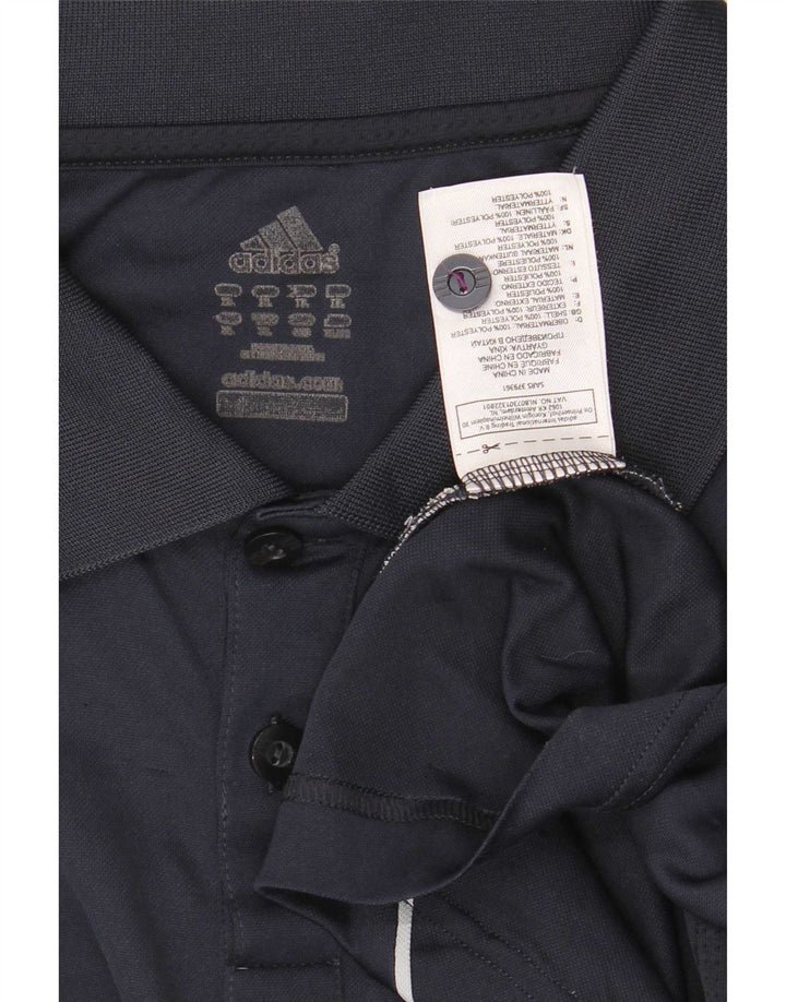 Adidas Mens Climacool Polo Shirt XL Azul Marinho Colorblock Poliéster
