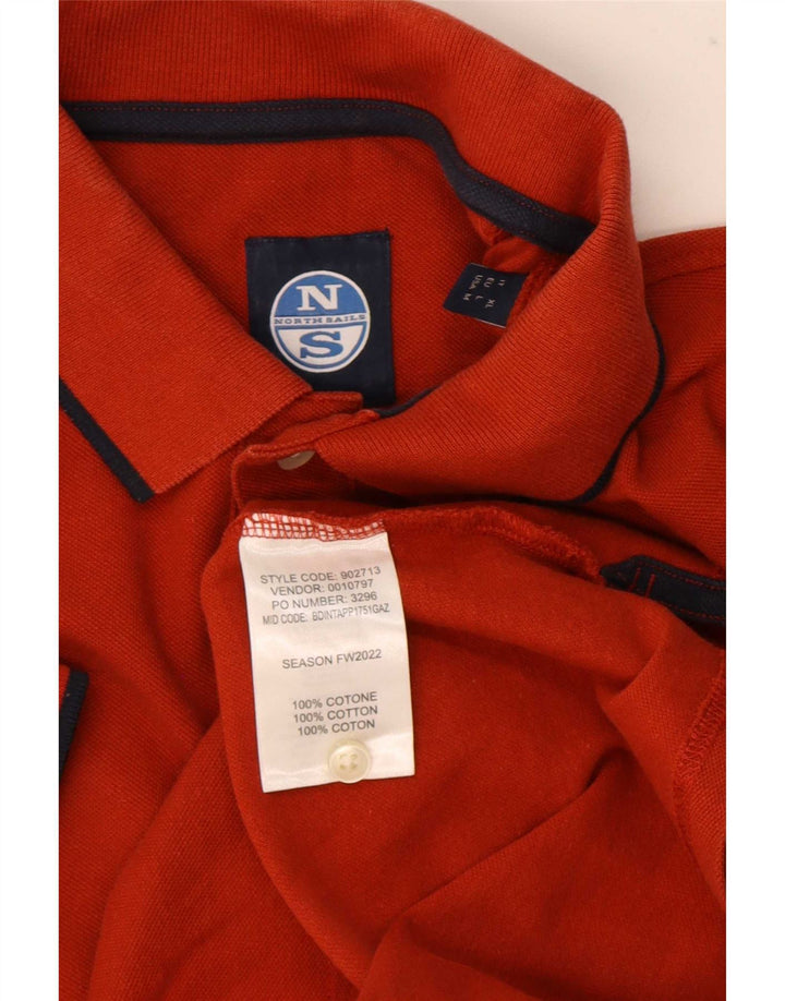 Camisa polo masculina North Sails algodão laranja médio