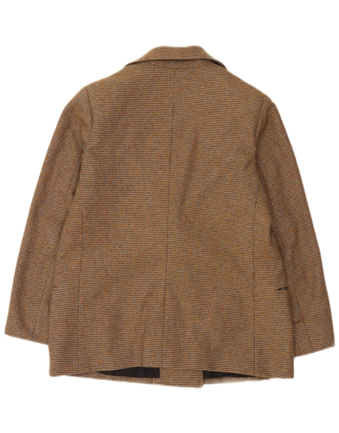 Jaqueta blazer feminina vintage com peito duplo Reino Unido 12 marrom médio manchado