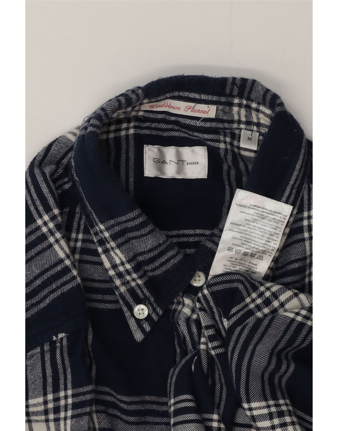 Camisa feminina de flanela GANT Reino Unido 14 algodão xadrez azul marinho médio