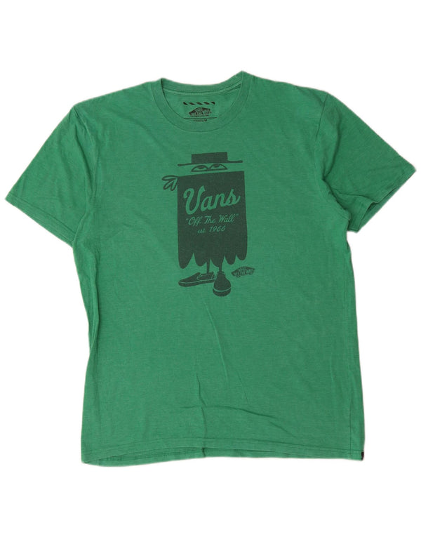 Camiseta Vans Masculina Custom Fit Graphic Top Grande Algodão Verde